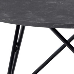 Wyld Haus Turin Round Coffee Table Black Marble Effect Top & Geometric Steel Base - thumbnail 4