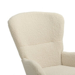 Thehotsale Rocking Chair Faux Wool Upholstered Rocking With Removable Padded Seat And High Back - thumbnail 6