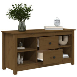 Berkfield Tv Cabinet Honey Brown 103X36.5X52 Cm Solid Wood Pine - thumbnail 8