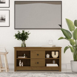 Berkfield Tv Cabinet Honey Brown 103X36.5X52 Cm Solid Wood Pine