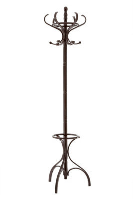 Orsina Mahogany Finish Coat Stand Freestanding Durable And Sturdy - image 1