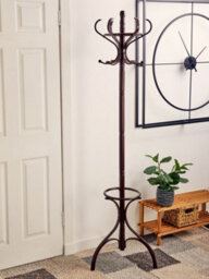 Orsina Mahogany Finish Coat Stand Freestanding Durable And Sturdy - thumbnail 6