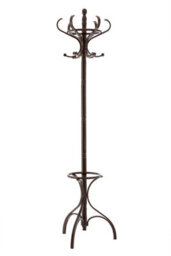 Orsina Mahogany Finish Coat Stand Freestanding Durable And Sturdy - thumbnail 1