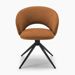 Furniturebox Uk Anika Terracotta Orange Fabric Swivel Office Chair - thumbnail 7