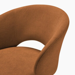 Furniturebox Uk Anika Terracotta Orange Fabric Swivel Office Chair - thumbnail 3