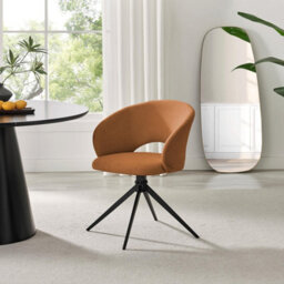 Furniturebox Uk Anika Terracotta Orange Fabric Swivel Office Chair - thumbnail 1