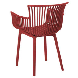 Beliani Set Of 4 Garden Chairs Pesaro Red - thumbnail 7