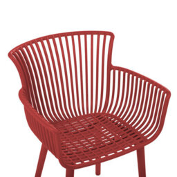 Beliani Set Of 4 Garden Chairs Pesaro Red - thumbnail 8