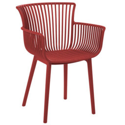 Beliani Set Of 4 Garden Chairs Pesaro Red - thumbnail 5