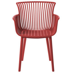Beliani Set Of 4 Garden Chairs Pesaro Red - thumbnail 6