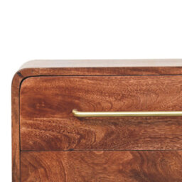 Artisan Furniture Solid Wood 3-Drawer Rounded Chest, Ball-Feet, Dark Brown - thumbnail 5
