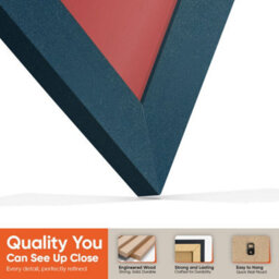 "16X16"" Navy Blue Modern Vinyl Record Frame With Crimson Mount For 12 Inch Lp Disc - Ak Frames" - thumbnail 3