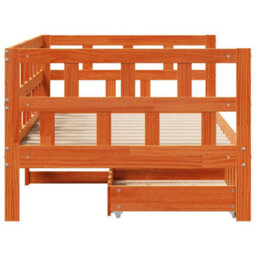 Berkfield Daybed With Drawers Without Mattress Wax Brown 80X200 Cm Solid Wood - thumbnail 7