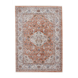 Brown Terracotta Traditional Abstract Bordered 10mm Thick Stain-Resistant Rug For Bedroom, & Living Room-80Cm X 300Cm (Runner) - thumbnail 9