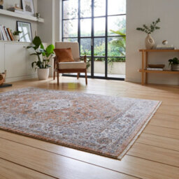 Brown Terracotta Traditional Abstract Bordered 10mm Thick Stain-Resistant Rug For Bedroom, & Living Room-80Cm X 300Cm (Runner) - thumbnail 2