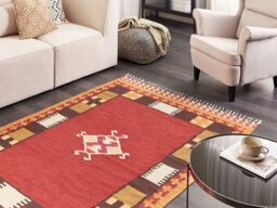 Beliani Rug Parakar Multicolour 160 X 230 Cm Cotton Kilim - thumbnail 2