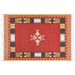 Beliani Rug Parakar Multicolour 160 X 230 Cm Cotton Kilim - thumbnail 1
