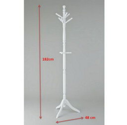 Aspect Furniture Cleo Wooden Coat Stand With 9 Hooks-Solid Wood In White Finish - thumbnail 4