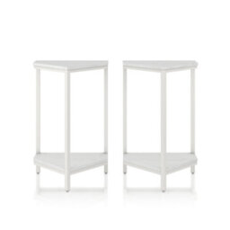Dorel Home Scarlett End Table Set White Marble - thumbnail 1