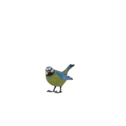 Terrastyle Blue, Green, White, Black Resin Bluetit Garden Ornament (H)10.7Cm (W)6.7Cm