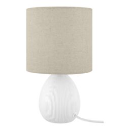 Teardrop Matt White & Taupe Table Lamp - thumbnail 2