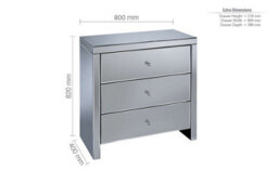 Birlea Seville 3 Drawer Chest Mirrored - thumbnail 9