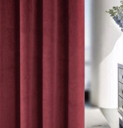 Enhanced Living Red Velvet, Supersoft, 100% Blackout, Thermal (Single) Door Curtain With Tape Top - 66 X 84 Inch (168X214Cm) - thumbnail 3