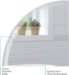 Mood Premium Round Bathroom Mirror Wall Mounted, Frameless, Bevelled Edges (40Cm X 40Cm) - thumbnail 4