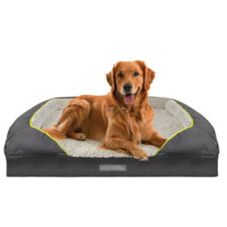Dreamcatcher Grey Extra Large Dog Bed Orthopaedic Shredded Memory Foam, Xl Fleece Sleeping Area, Non Slip Base, Washable Cover