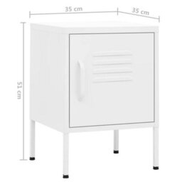 Berkfield Modern Nightstands 2 Pcs White 35X35X51 Cm Steel - thumbnail 9