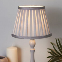 Lighting Collection Silver Pleat Textured Tapered Decorative Fabric Lamp Shade