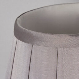 Lighting Collection Silver Pleat Textured Tapered Decorative Fabric Lamp Shade - thumbnail 4