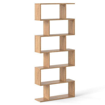 Tree Shaped Bookcase 6-Tier S Shape Wood Bookcase Display - image 1