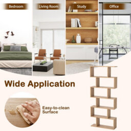 Tree Shaped Bookcase 6-Tier S Shape Wood Bookcase Display - thumbnail 5