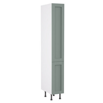 Kitchen Kit Sage Green Matt Shaker Door Larder Tall Unit Cabinet Soft Close Drawers Flatpack - 300X2120mm - image 1