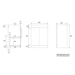 Plum&clay Denver Gloss White Floor Standing Double Bathroom Cabinet (W) 615mm - thumbnail 4