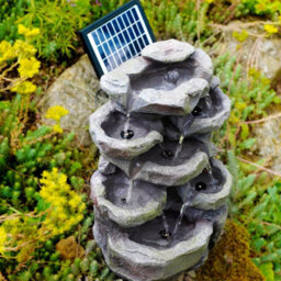 Geezy Solar Water Fountain Led Rock Solar Water Feature Home Garden Decoration - thumbnail 8