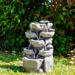 Geezy Solar Water Fountain Led Rock Solar Water Feature Home Garden Decoration - thumbnail 9