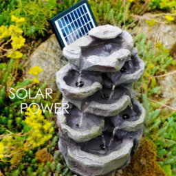 Geezy Solar Water Fountain Led Rock Solar Water Feature Home Garden Decoration - thumbnail 5