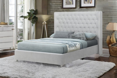 Sareer Furniture Oscar Bed, Upholstered Bed Frame With Tufted Headboard - image 1