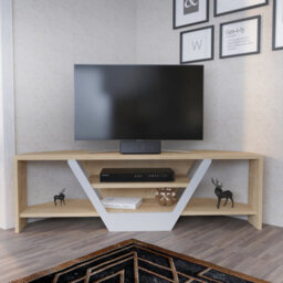 Decorotika Sares Tv Stand Tv Unit For Tvs Up To 55 Inch Oak And White