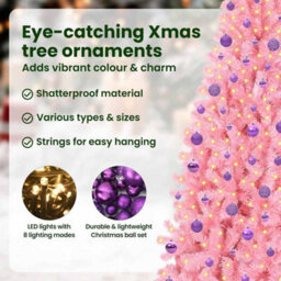 Vidaxl Christmas Tree With 300 Leds With Stand Pink 210 Cm Pvc - thumbnail 9