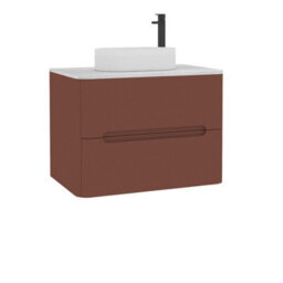 Royal Bathrooms Venice 700mm Terracotta Clay Wall Mounted Bathroom Countertop Vanity Unit 2 Drawer With Lyon Basin - thumbnail 7