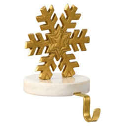 Dibor Marble And Gold Snowflake Decorative Stocking Hook Fireplace Stocking Holder Christmas Stocking Holder - thumbnail 2