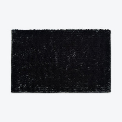 Allure Bath Fashions Velvet Chenille Bobble Bath Mat Non-Slip - Black - image 1