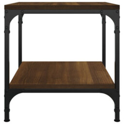 Berkfield Industrial Side Tables 2 Pcs Brown Oak 40X40X40 Cm Engineered Wood - thumbnail 7
