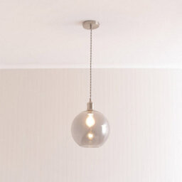 Valuelights Bellamy Smoked Glass Globe Brushed Chrome Single Ceiling Pendant Light - thumbnail 1
