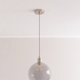 Valuelights Bellamy Smoked Glass Globe Brushed Chrome Single Ceiling Pendant Light - thumbnail 3