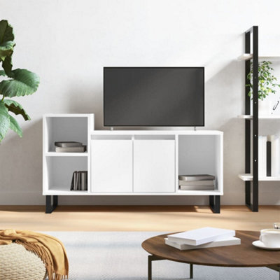 Walplus Tv Cabinet High Gloss White 100X35X55 Cm Engineered Wood - image 1