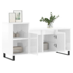 Walplus Tv Cabinet High Gloss White 100X35X55 Cm Engineered Wood - thumbnail 4